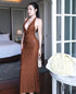 Women Lace Halter Maxi Dress